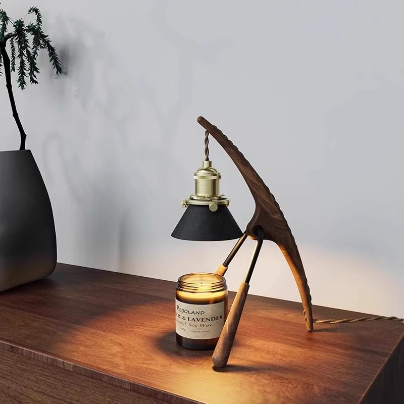 Wooden Adjustable Heat Candle Warmer Lamp with Timer. Stylish and safe way to enjoy your favorite candles. Features adjustable heat for even melting.
