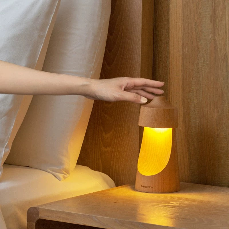 Wooden Cordless Rechargeable Portable LED Table Lamp, Stylish and Practical Lighting