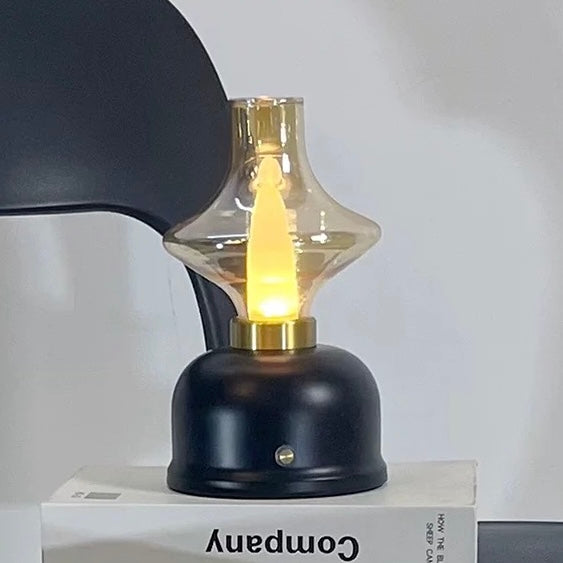 black Vintage Oil Lamp-shaped Portable Cordless Rechargeable Table Lamp – A stylish cordless table lamp with a vintage oil lamp design, available in 4 color options for a cozy and functional home decor.