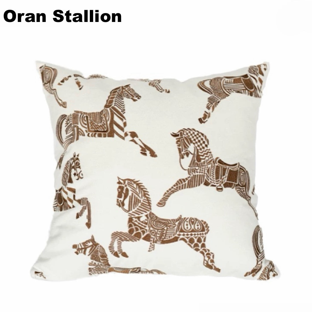 Beige Cushion with oran stallion style