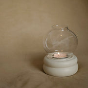 white Glass Candle Holder, Elegant & Versatile Candle Decor