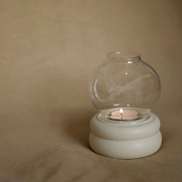 white Glass Candle Holder, Elegant & Versatile Candle Decor